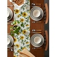 thumbnail image 5 of Hokiten Table Runners 60 Inches Long Dress Scarves, Yellow Sunflowers Farmhouse Kitchen/Dining Table Runner, Small Coffee Tablerunners, Farmhouse Pastoral Wooden Plank Art 13x60 Inch, 5 of 7