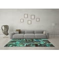 thumbnail image 3 of Ahgly Company Indoor Rectangle Patchwork Turquoise Blue Transitional Area Rugs, 5' x 8', 3 of 4