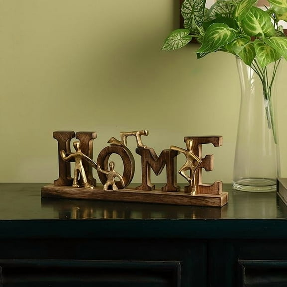 Decorative Home Sign with 4 Family Members | Family Figurine Showpiece for Home Decor and Centerpiece