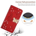 thumbnail image 5 of K-Lion Wallet Case for iPhone 6s Plus/6 Plus,Bling Diamond PU Leather Card Holder Flip Case Glossy Kickstand Shockproof Case Cover with Crossbody Lanyard Strap for Women Girls,Red, 5 of 7
