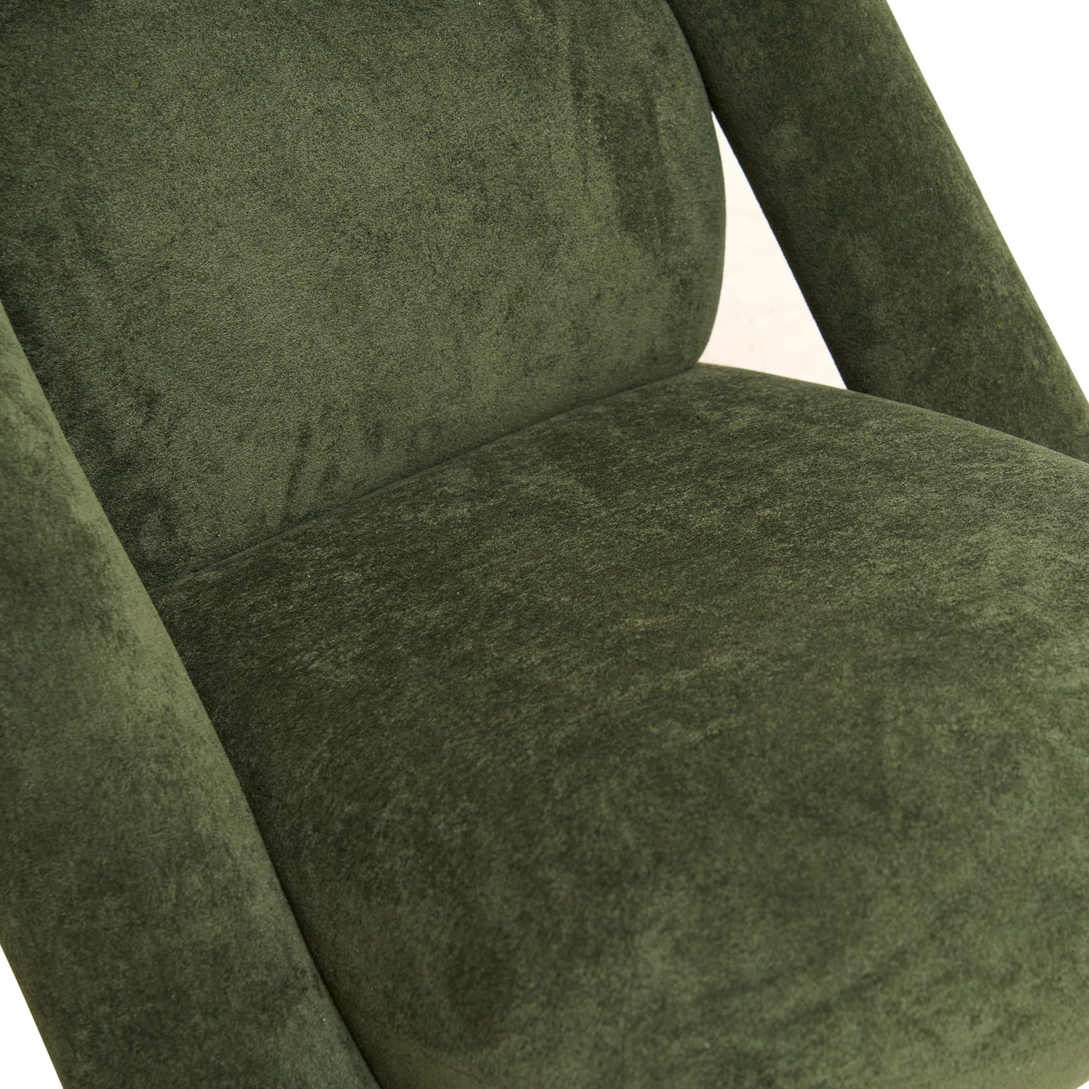 Noble House Marcus 32" Velvet Upholstered Accent Club Chair, Armless Space Saving Geometric Lounge Sofa, Dark Green