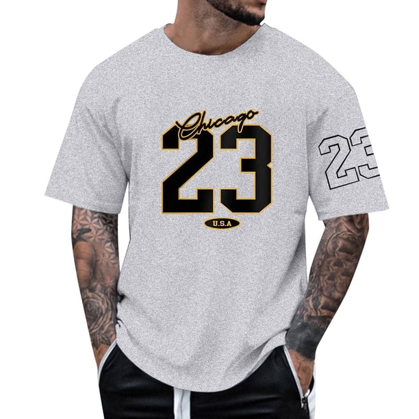 Camiseta personalizada con estampado alfanumérico para hombre - Cuello redondo y manga corta - Mezcla de algodón, nombre/número personalizado para regalos únicos