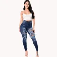 thumbnail image 1 of Pantalones vaqueros rasgados de cintura alta para mujer, Vaqueros ajustados con bolsillos negros, elásticos, 2024, 1 of 5