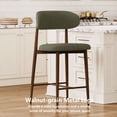 thumbnail image 5 of Counter Height Bar Stools - Set of 2, Upholstered Modern Barstools with Metal Legs, Green, 5 of 9