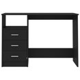 thumbnail image 2 of vidaXL Desk with Drawers Black 110x50x76 cm Engineered Wood, 2 of 4