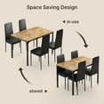 thumbnail image 5 of Aiho 5-Piece Dining Table Set for 4, Faux Marble Top & 4 Upholstered Chairs - Bar & Breakfast Nook, Retro Brown, 5 of 8