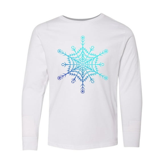 Inktastic Christmas Blue Ice Snowflake Long Sleeve Youth T-Shirt
