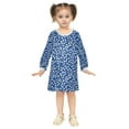 thumbnail image 2 of Girls' long-sleeved dress Many Small Chrysanthemums Girls' A-line dress with ribbed cuffs Soft and comfortable, 2 of 6
