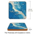 thumbnail image 3 of HemaKayy Set of 6 Decorative Coasters for Drinks, Waterproof Leather Drink Coaster with Double Side Non-Slip Surface for Cup Kitchen Home Housewarming Gift, Square 4" - Abstract Marble Texture, 3 of 7