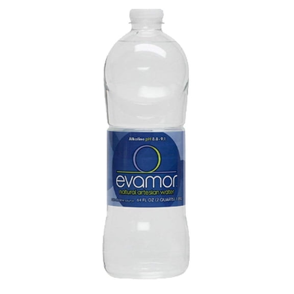 Evamor Natural Alkaline Artesian Water, 64 Fl. Oz, (Pack of 6)