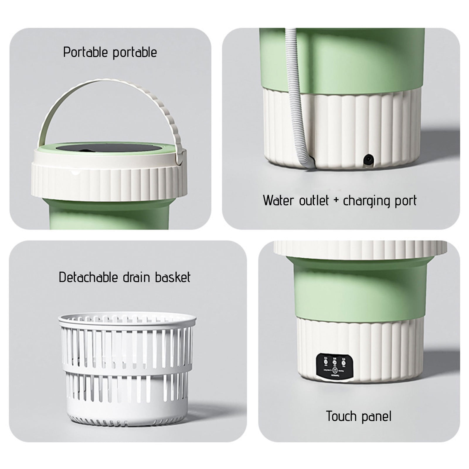 SPOORYYO Portable Washing Machine Foldable Mini Washing Machine - Compact and Suitable for Washing Underwear and Clothes in Apartments, Dormitories, Camping, and Travel
