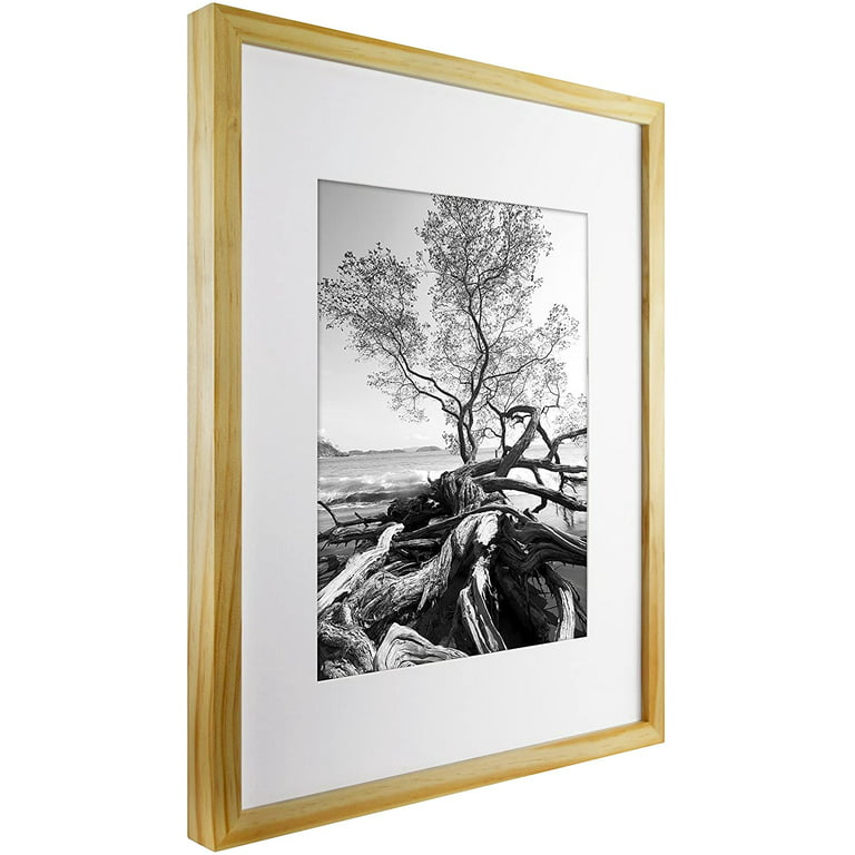 MCS 16 x 20 Wood Art Frame Matted to 11 x 14 (Natural)