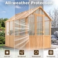 thumbnail image 2 of Erinnyees 6'x8' Outdoor Wooden Greenhouse, Heavy Duty Green House with Thickend PC Panel, Adjustable Windows, 12/16 Plant Hooks and Lockable Door for Garden,Backyard, 2 of 8
