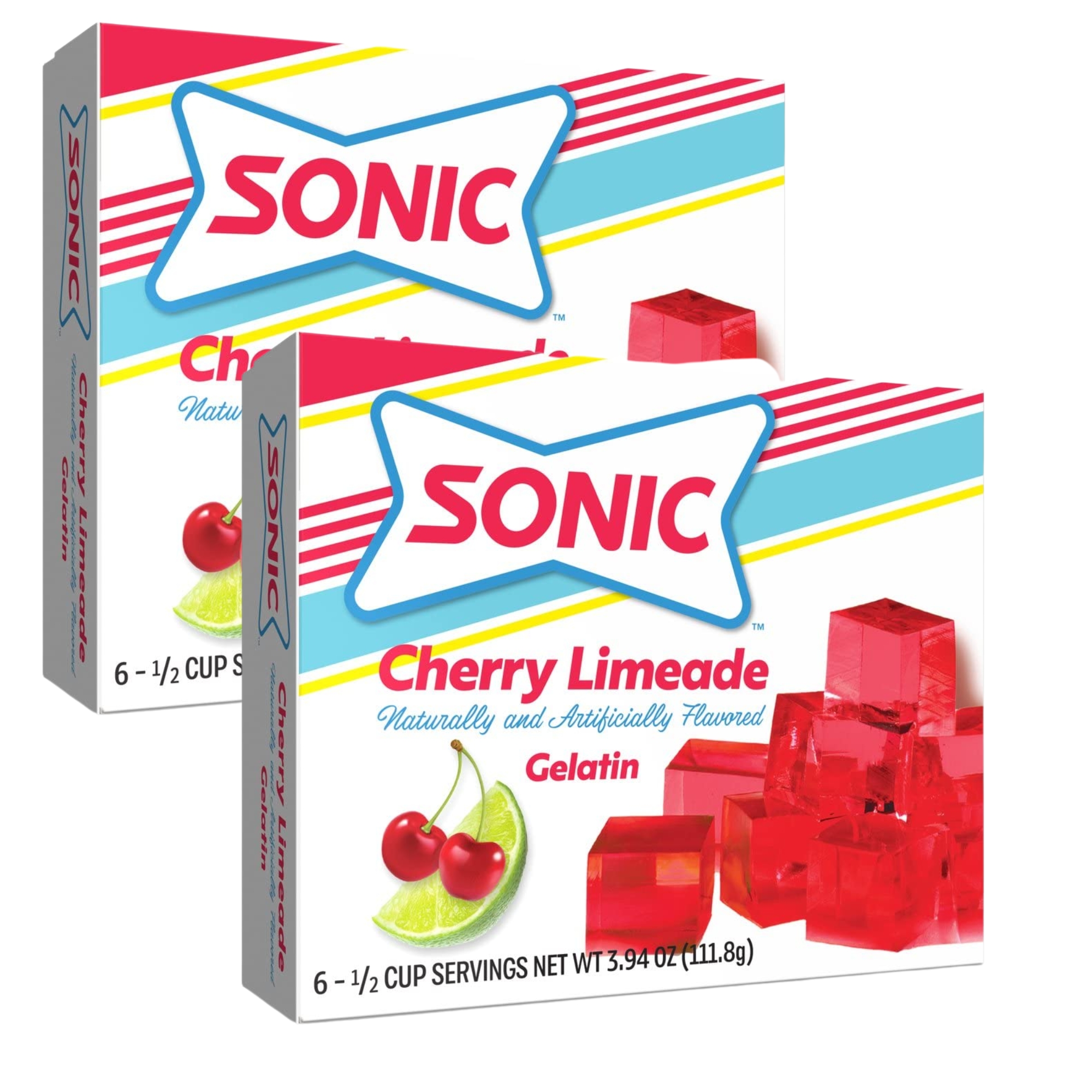 Sonic Cherry Limeade Gelatin Mix, LowCalorie FatFree Powder Dessert for Kids Adults Snacking