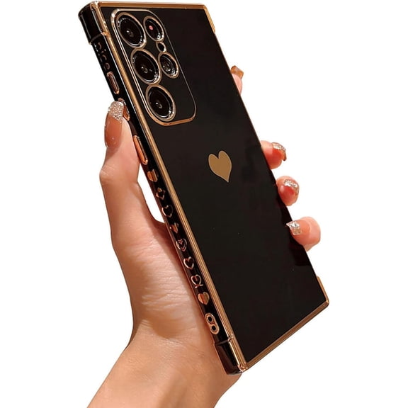 Samsung Galaxy S25 Ultra 6.8" Case, Cute Love Heart Design, Camera Protection, Shockproof TPU Bumper
