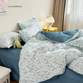 thumbnail image 3 of INS Cartoon Bedding Set Colorful Children‘s Graffiti Duvet Cover Solid Flat Sheet For Kids Girls Soft Double Queen Full Size, 3 of 7