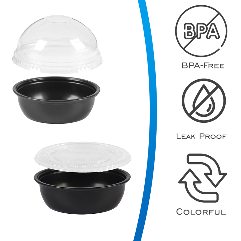 Ellipso® 3 oz. Microwavable Portion Cup and Lid Combo, Black, 500