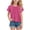 b27-Hot Pink, variant on KPOPLK Girls T Shirts Ruffle Short Sleeve Summer Pleated Crewneck Casual Tops Tees Blouses Size 13-14 Years,White