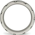 thumbnail image 2 of Titanium Polished Criss Cross 4mm Grooved Ring (Size 9) Made In China tb484-9, 2 of 5