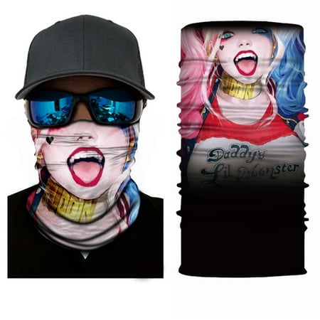 Skull Motorcycle Mask Moretek 3D Skull Neck Scarf Face Shield Mask, Outdoor Seamless Head-wear Motorcycle Wrap Scarf Halloween Mask ()