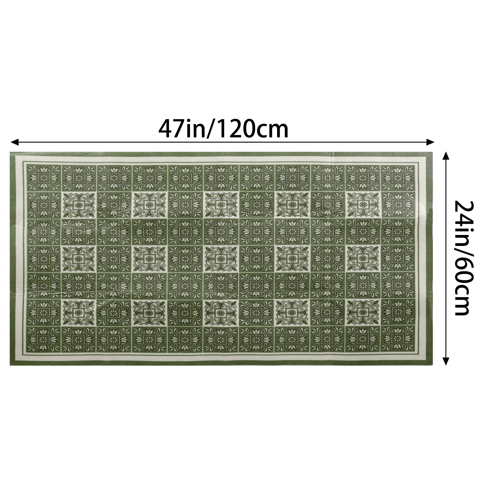 Unique Bargains Kitchen Rugs Large Anti-Slip Foot Wipe Mat No Washing Mat Green 24"x47"