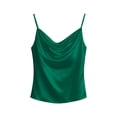 thumbnail image 6 of VBVC Women's Cowl Neck Satin Cami Top, Ladies' Spaghetti Strap Sleeveless Blouse, Solid Color Elegant Dressy Tank For Women,Green,S-2XL, 6 of 8