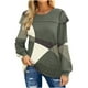 thumbnail image 1 of Puntoco Moda Mujer Cuello Redondo Bloqueo De Color Cómoda Camiseta Suelta Blusa De Manga Larga Tops Casuales Puntoco Puntoco-4391, 1 of 4