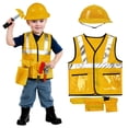 thumbnail image 2 of JAJAHO Kids Engineer Dress Up Outfits Sleeveless Vest With Waist Pouch Hat For Themed Party 3 Piece Set Versatile Outfit, 2 of 8