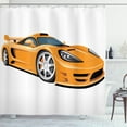 thumbnail image 1 of Ambesonne Cars Shower Curtain, Orange Fast Sports Car, 69"Wx75"L, Pale Orange Black Grey, 1 of 3