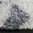 thumbnail image 3 of SAFAVIEH Berber Kayleah Abstract Shag Area Rug, 6'7" x 6'7" Round, Grey/Ivory, 3 of 8