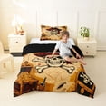thumbnail image 4 of jejeloiu Vintage Pirate Skull Twin Comforter Sets,Treasure Chest Print Bedding Set For Boys,Brown Black,Black Reversible,2-Piece,1 Comforter and 1 Pillowcase, 4 of 7