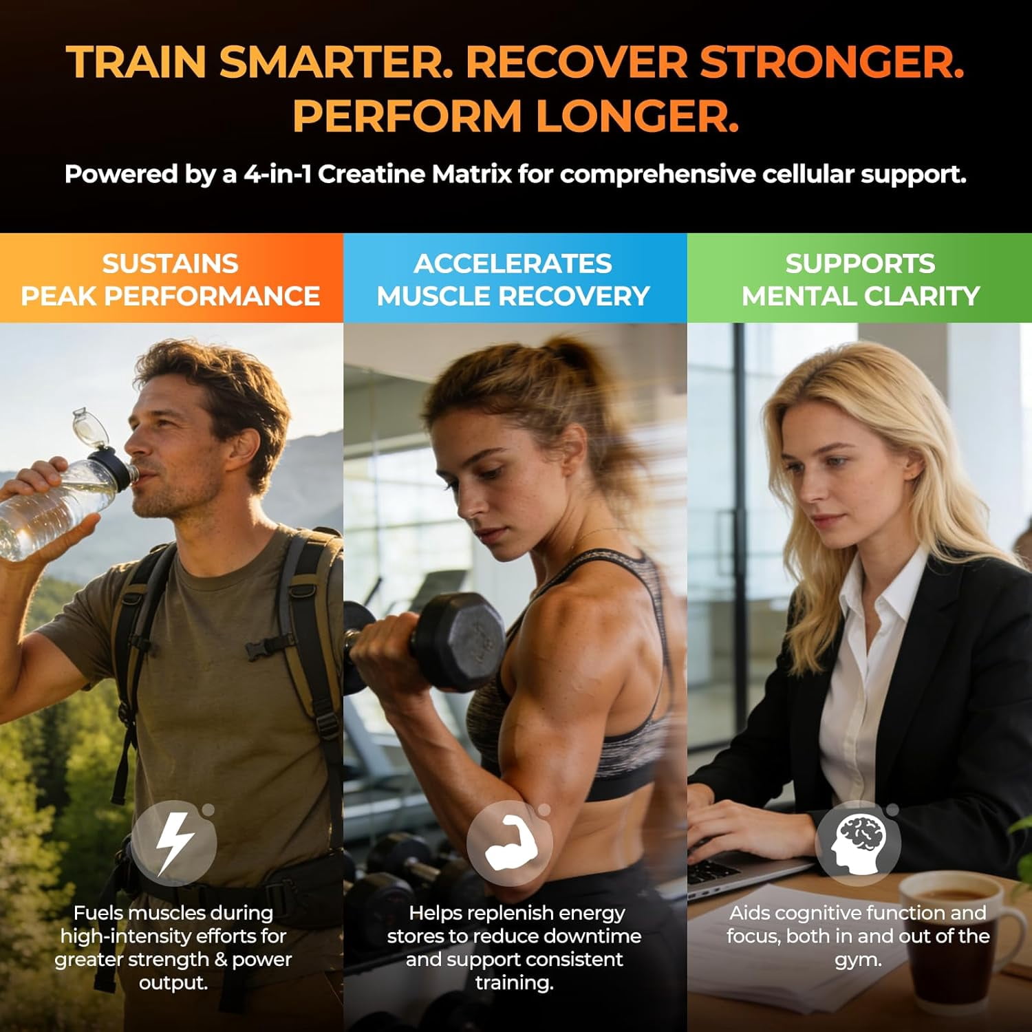 OxyEnergy OXY Quatine 4-in-1 Creatine Supplement, Advanced Creatine Matrix for Strength and Recovery Support, 30 Count