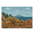 thumbnail image 3 of Forest Cutting Board, Display of Backwoods with Open Sky Mountains and Clouds, Decorative Tempered Glass Cutting and Serving Board, Small Size, Army Green Pale Blue, by Ambesonne, 3 of 5