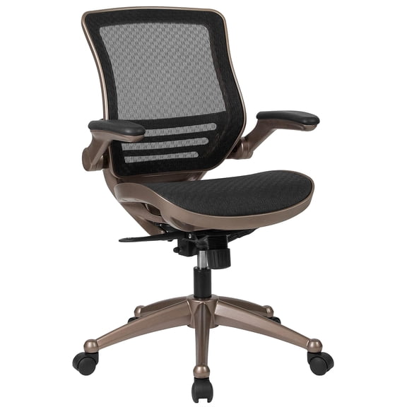Scranton & Co Contemporary Mid Back Swivel Office Chair in Black