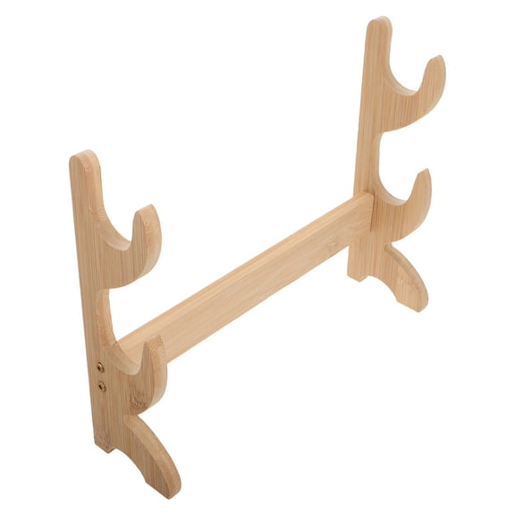 WHAMVOX Wooden Sword Stand 2 Tier Sword Display Rack Sword Stand Holder Support Tabletop Holder Horizontal Display Rack For Home Decor Storage