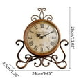 thumbnail image 6 of Battery Operated Silent Table Clock Vintage Retro Iron Ornament Home Decoration, 6 of 8