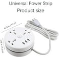 thumbnail image 7 of Universal Power Strip 5.9/9.2ft, Retractable Power Strip with 3 Outlets 3 USB Ports, Right Wrapped Around Extension Cord for Office,Travel, Hotels, Dormitory (1 pcs 9.2ft), 7 of 7