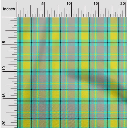 oneOone Polyester Lycra Medium Blue Fabric Check Sewing Fabric By The Yard Printed Diy Clothing Sewing Supplies 56 Inch Wide