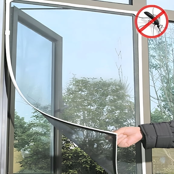 ZHZFKQ 2026 New Mosquito Proof Window,Adjustable Diy Magnetic Window Screen Max 59 Inchh X 51 Inchw Fits Any Size Smaller with White Frame Fiberglass Mesh
