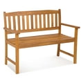 thumbnail image 4 of Costway Patio Acacia Wood Bench 2-Person Slatted Seat Backrest 800 Lbs Outdoor Natural, 4 of 8