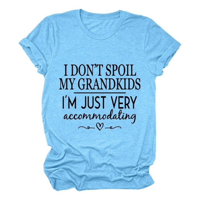 LUOGENLI T-shirts pour Femme pour Femmes T-Shirt Uni Décontracté Mode à Lettres Imprimées Col Rond Manches Courtes T-Shirt Haut T-shirts pour Femmes T-shirts Graphiques T-shirts Vintage Saint-Patrick Bleu Clair m