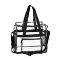 thumbnail image 2 of Gustave Stadium Approved Clear Handbag Transparent Tote Crossbody Bag for Women Men, See Through PVC Large Capacity Zipper Shoulder Bag for Festival Concert Sports Event "Black", 2 of 9