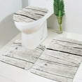 thumbnail image 2 of InsCrazy Bathroom Rugs Sets 3 Piece Bathroom Super Absorbent Floor Mat Three Piece Bathroom Non-slip Mat U-shaped Floor Mat Toilet Seat Mat Bath Decor, 2 of 7