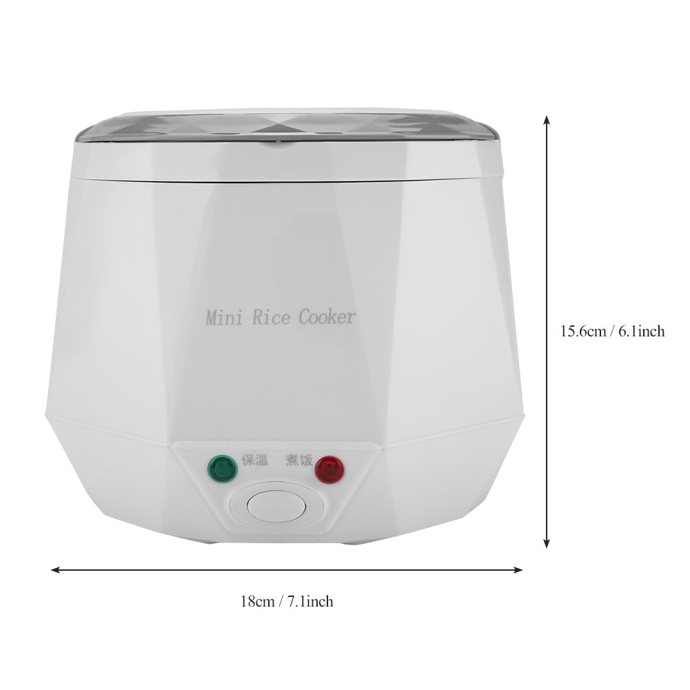 Electric Food Steamer Cooker 12V 100W 1.3 L Electric Portable Multifunctional Rice Cooker Food Steamer for Car White