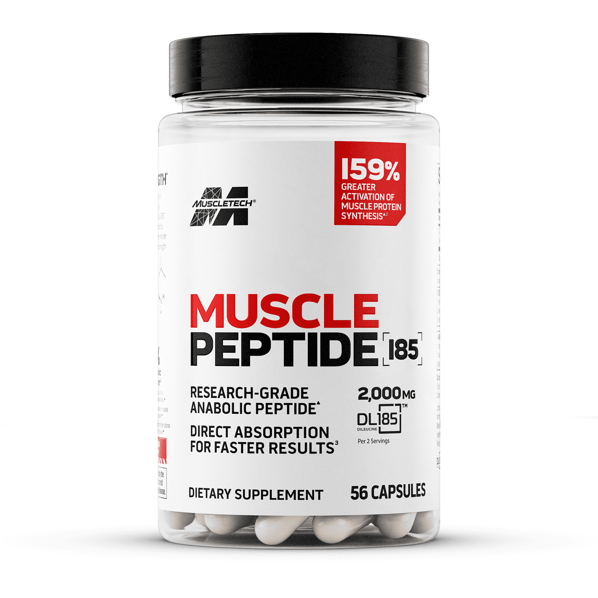 MuscleTech Muscle Peptide DL-185 Dileucine Capsules, 56 Count