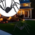thumbnail image 4 of Halloween Giant Hairy Spider Decoration, Realistic Fuzzy Black Spider with Red Eyes, Flexible Metal Legs Plush Body for Haunted House Yard Lawn Indoor Outdoor Party Decor 11.7", 4 of 5