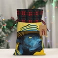 thumbnail image 5 of Rocae Stylish Yellow Dog Print Christmas Drawstring Linen Gift Bag with Drawstrings Treat Bag Goody Present Bags for Christmas Party Favor, 5 of 8