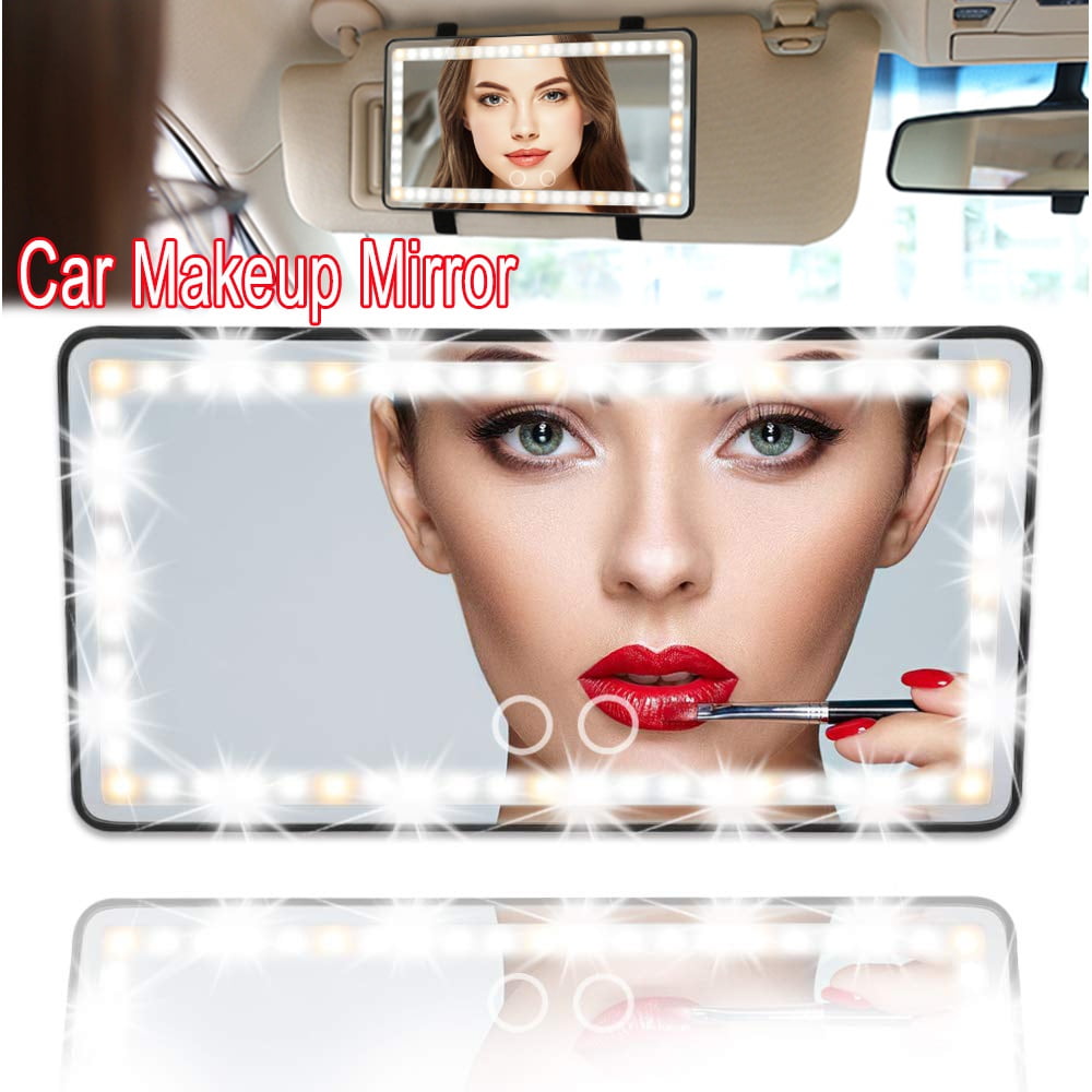 Car Visor Vanity Mirror Car Makeup Mirror with LED Lights for Car Truck
