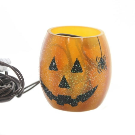 Pumpkin Glass - Stony Creek PUMPKIN LIGHTED GLASS JAR Glass Halloween Spider Hol7252