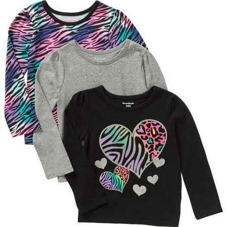Garanimals Baby Toddler Girl Long Sleeve Graphic Tees - 3 Piece Set